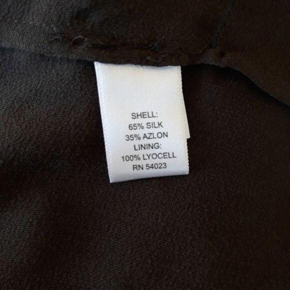 Banana Republic 100% Silk Flowy Slip Dress Beaded Scoop Neck Brown Size L - Picture 9 of 11